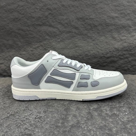 Amiri White And Grey Colorblock Low-Top Leather Sneakers - Picture 11 of 16